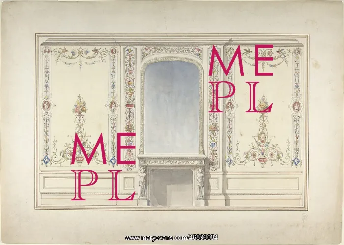 : Elevation of Fireplace Wall in an Elizabethan : Elevation of Fireplace Wall in an Elizabethan