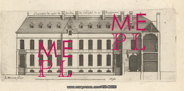 : Elevation of the garden side of the Hotel de Chimay, Paris : Elevation of the garden side of the Hotel de Chimay, Paris