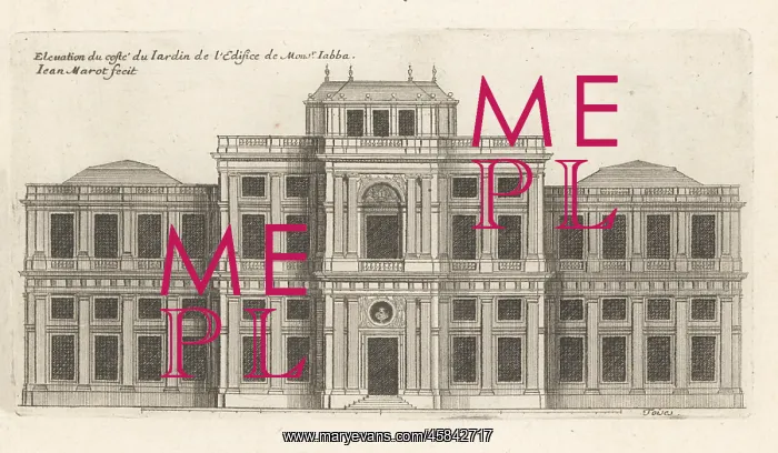 : Elevation of the garden side of the Hotel Jabach, Paris : Elevation of the garden side of the Hotel Jabach, Paris