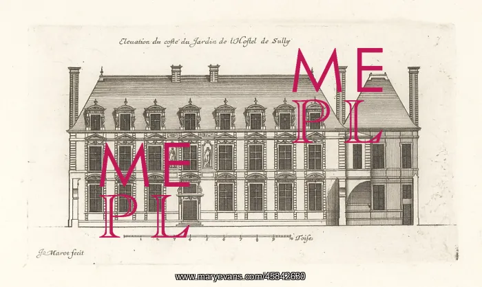 : Elevation of the garden side of the Hotel de Sully : Elevation of the garden side of the Hotel de Sully