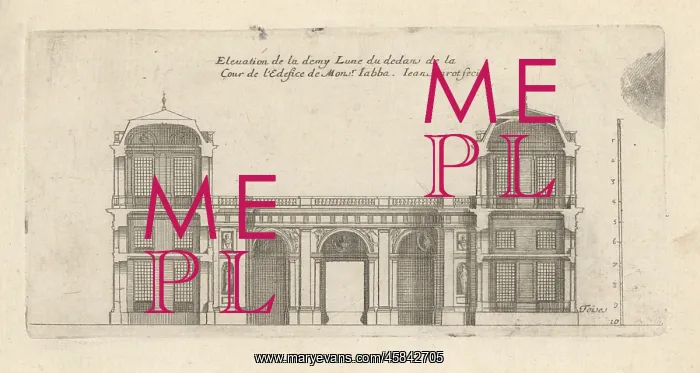 : Elevation of the half-moon in the courtyard of : Elevation of the half-moon in the courtyard of