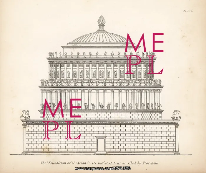 : Elevation of the Mausoleum of Hadrian in its : Elevation of the Mausoleum of Hadrian in its