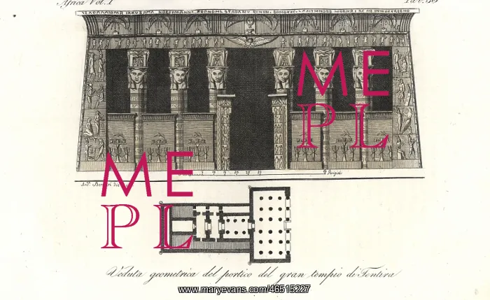 : Elevation and plan of the Temple of Hathor : Elevation and plan of the Temple of Hathor