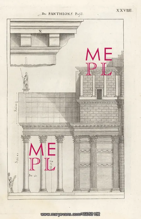  : Elevation from one side of the portico to the Pantheon, Rome