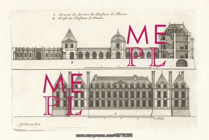 : Elevation and profile of the Chateau des Ducs : Elevation and profile of the Chateau des Ducs