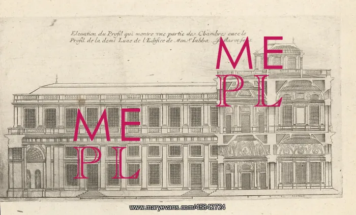 : Elevation and profile of the Hotel Jabach, Paris : Elevation and profile of the Hotel Jabach, Paris