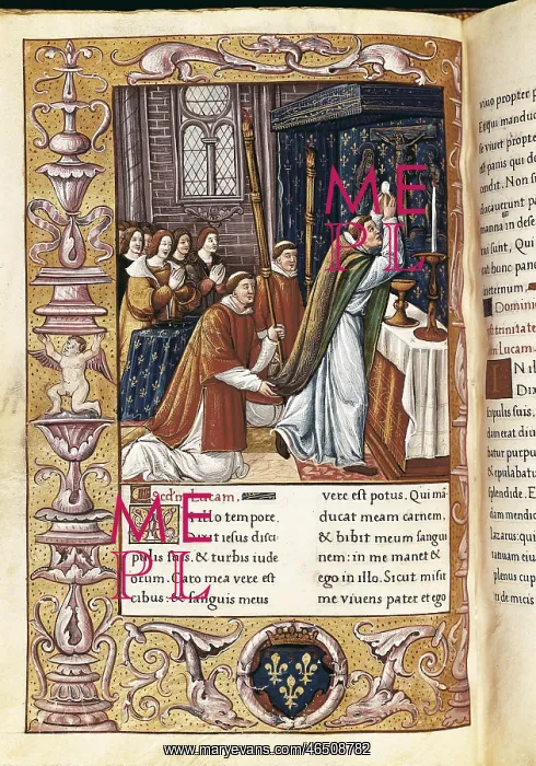 : Elevation of the Sacred Host. Page on Gospels of : Elevation of the Sacred Host. Page on Gospels of