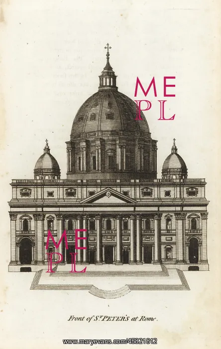 : Front elevation of St Peter's Basilica at Rome : Front elevation of St Peter's Basilica at Rome