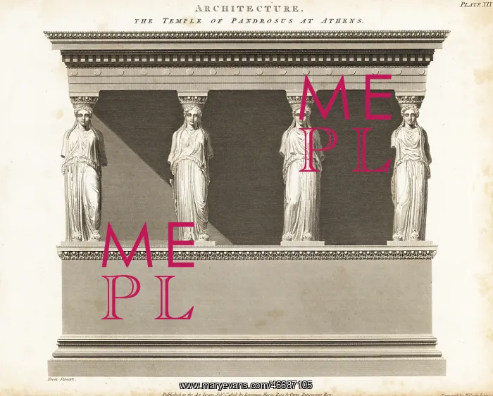 : Elevation of the Temple of Pandrosus at Athens, Greece : Elevation of the Temple of Pandrosus at Athens, Greece
