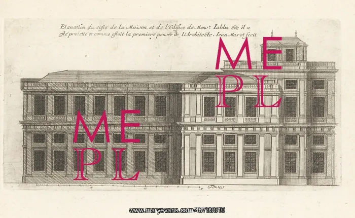 : Elevation of the side of the Hotel Jabach, Paris : Elevation of the side of the Hotel Jabach, Paris