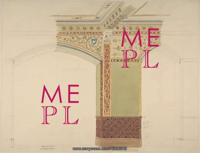 : Elevation of Wall for a Coffee Room, ca. 1887 : Elevation of Wall for a Coffee Room, ca. 1887