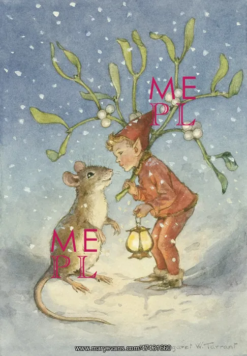 : An elf and a mouse underneath the mistletoe : An elf and a mouse underneath the mistletoe