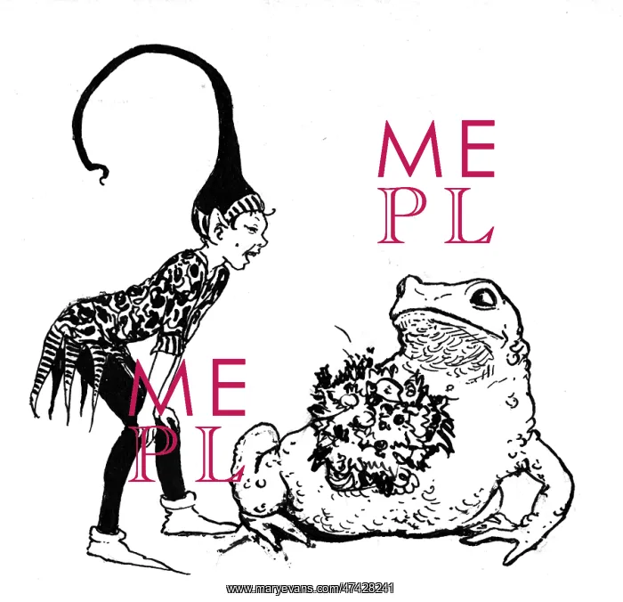 : Elf and toad with flowers : Elf and toad with flowers
