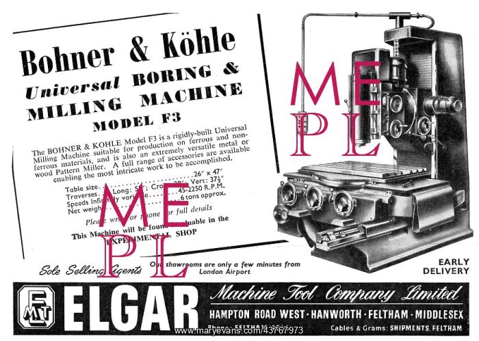 : Elgar Machine Tools - Bohner & Kohle Milling Machine : Elgar Machine Tools - Bohner & Kohle Milling Machine