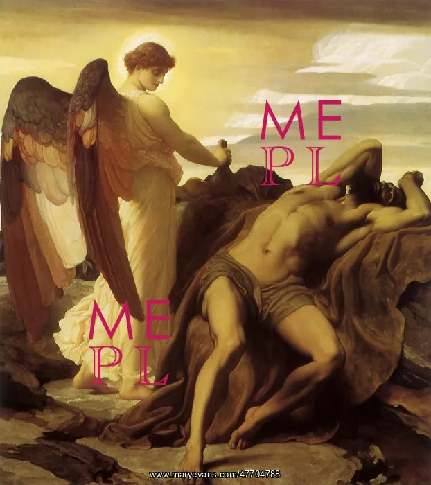  : Elijah and The Angel, by Leighton