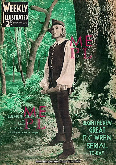 : Elisabeth Bergner as Rosalind in As You Like It : Elisabeth Bergner as Rosalind in As You Like It