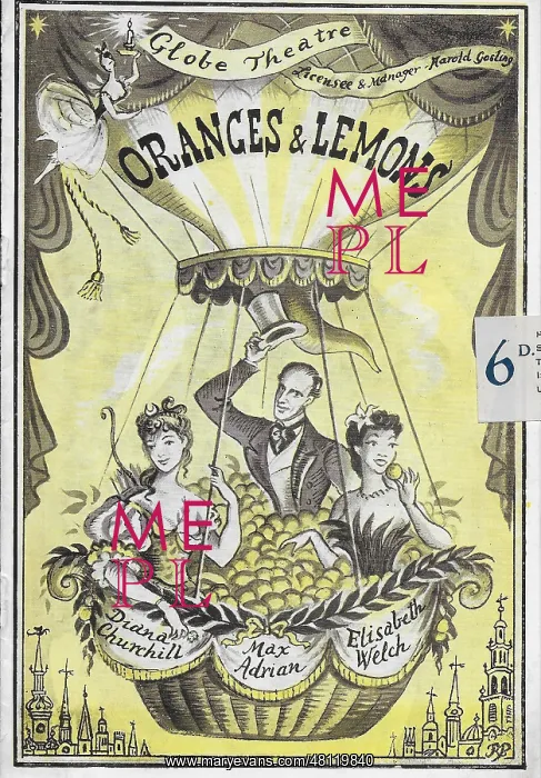 : Elisabeth Welch theatre programme for Oranges and Lemons at : Elisabeth Welch theatre programme for Oranges and Lemons at