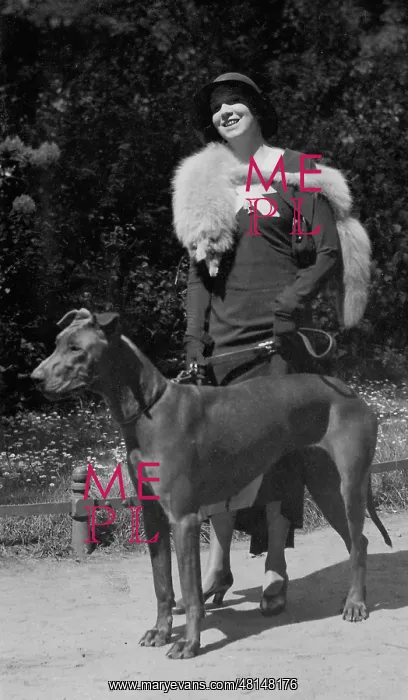 : Elizabeth Arden with a Great Dane, 1920 : Elizabeth Arden with a Great Dane, 1920