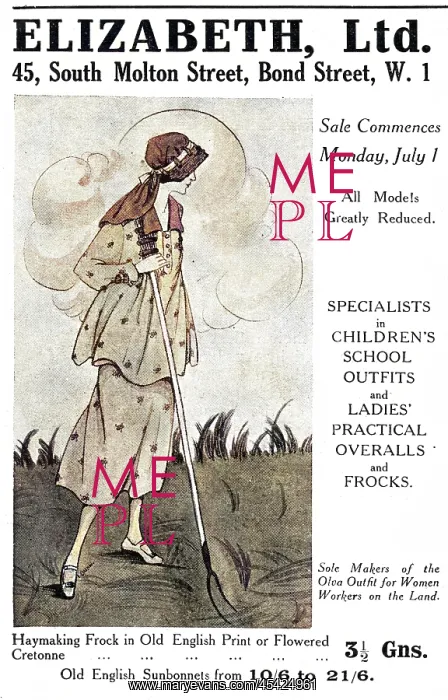 : Elizabeth Ltd Clothing advertisement, 1918 : Elizabeth Ltd Clothing advertisement, 1918