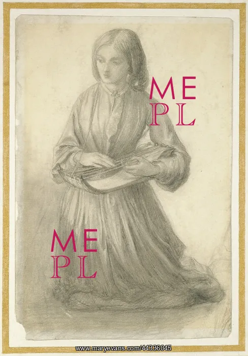 : Elizabeth Siddal playing a Stringed Instrument : Elizabeth Siddal playing a Stringed Instrument