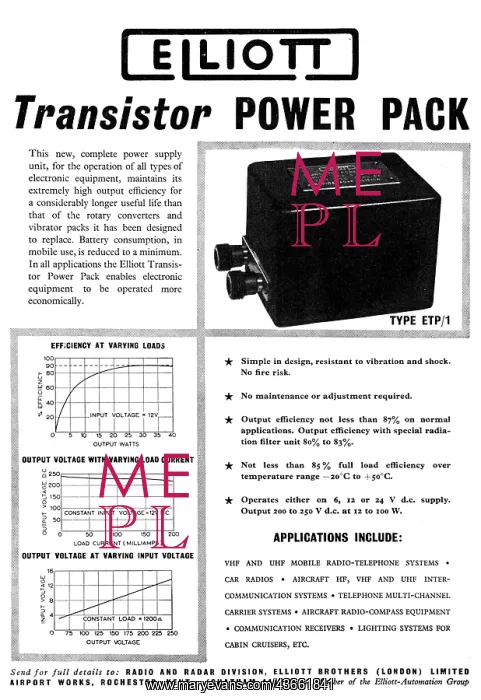 : Elliott Brothers Transistor Power Pack ETP / 1 : Elliott Brothers Transistor Power Pack ETP / 1