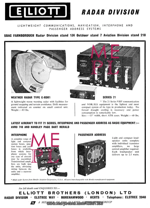 : Elliottt Brothers. Elliott-Automation. Radar : Elliottt Brothers. Elliott-Automation. Radar