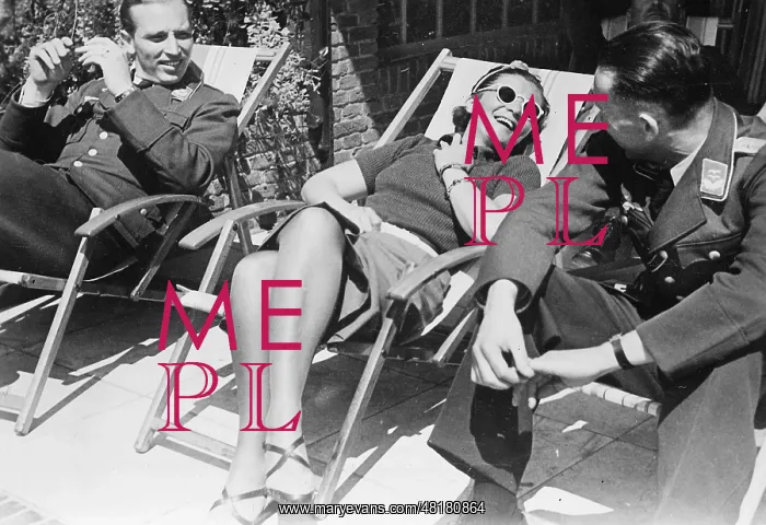 : Elly Beinhorn in a deck chair, 1941 : Elly Beinhorn in a deck chair, 1941