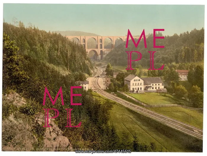  : Elster Valley Bridge and the Barth Mill, Plauen, Saxony, Ger