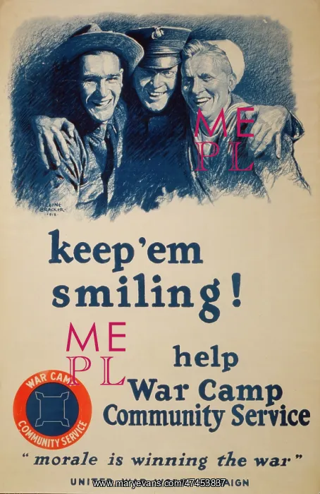 : Keep em smiling! Help War Camp Community Service Morale is : Keep em smiling! Help War Camp Community Service Morale is