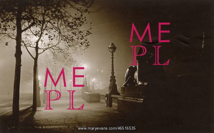 : The Embankment at Night - Base of Cleopatra's Needle : The Embankment at Night - Base of Cleopatra's Needle