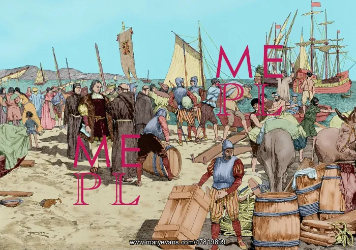 : Embarkation of Christopher Columbus at Palos de la Frontera : Embarkation of Christopher Columbus at Palos de la Frontera