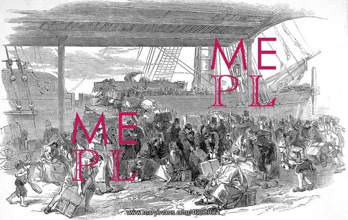 : Embarkation of an Emigrant Ship, Liverpool 1850 : Embarkation of an Emigrant Ship, Liverpool 1850