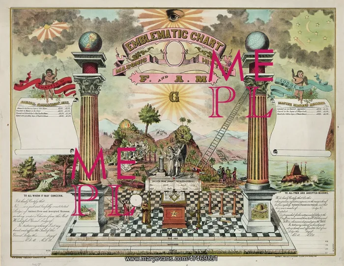 : Emblematic chart and Masonic history of Free and Accepted Ma : Emblematic chart and Masonic history of Free and Accepted Ma