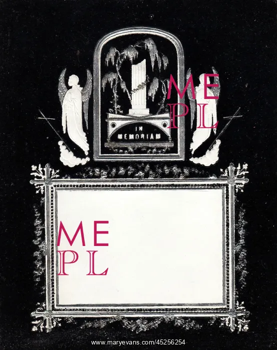 : Embossed Victorian mourning card : Embossed Victorian mourning card