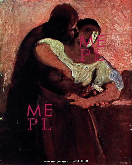 : Embrace. Painting of a man embracing a woman from behind : Embrace. Painting of a man embracing a woman from behind