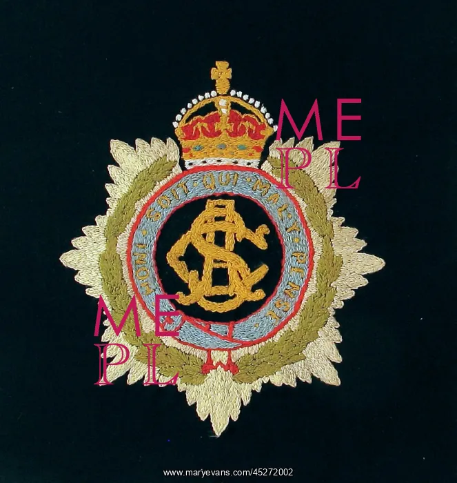 : Embroidered badge of the Army Service Corps : Embroidered badge of the Army Service Corps