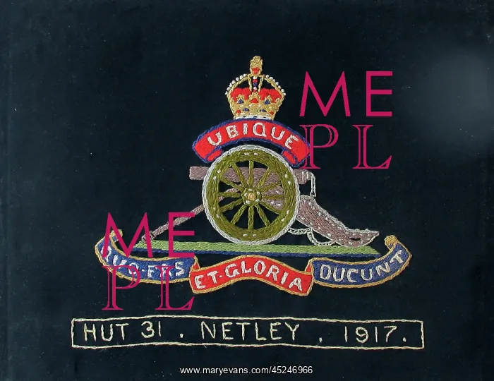 : Embroidered badge of the Royal Artillery : Embroidered badge of the Royal Artillery