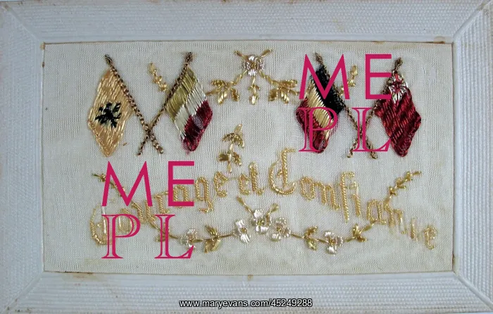 : Embroidered silk on card - Allied flags : Embroidered silk on card - Allied flags