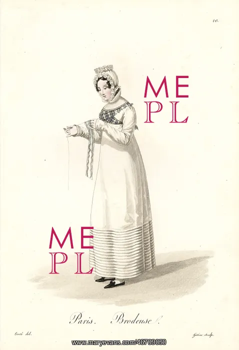 : Embroiderer, Paris, early 19th century : Embroiderer, Paris, early 19th century