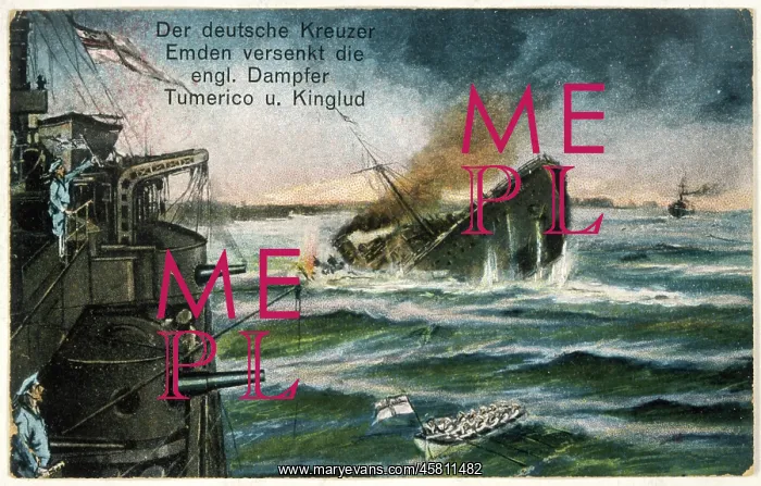 : EMDEN SINKS SHIPS : EMDEN SINKS SHIPS