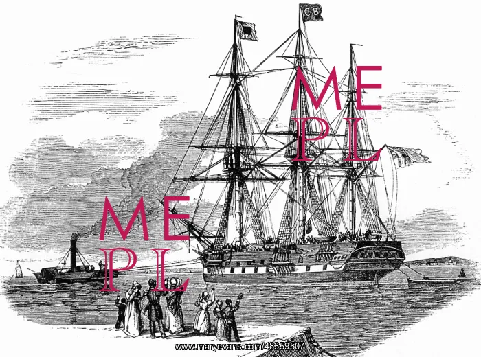 : Emigrant ship, around 1850 : Emigrant ship, around 1850