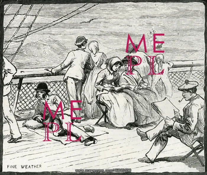 : Emigrants enjoying fine weather 1887 : Emigrants enjoying fine weather 1887