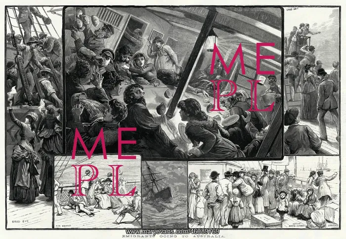 : Emigrants going to Australia 1887 : Emigrants going to Australia 1887