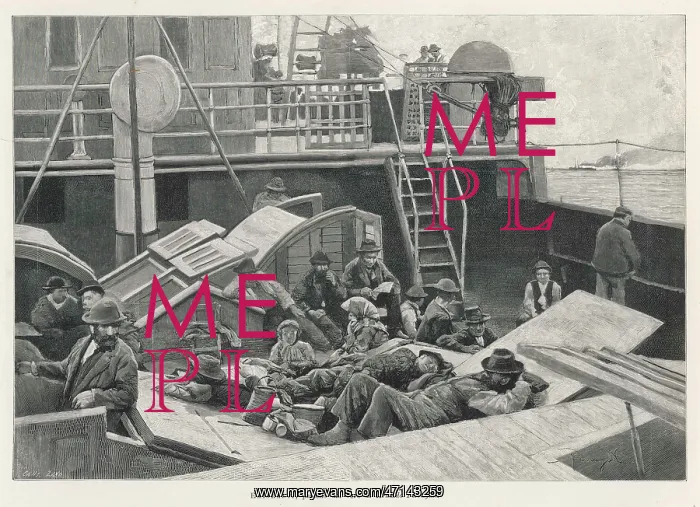 : Emigrants on a ship heading for America : Emigrants on a ship heading for America