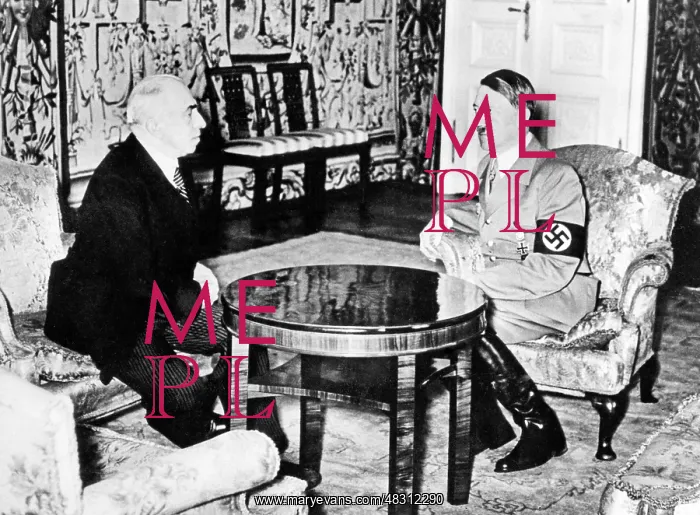 : Emil Hacha and Adolf Hitler, 1938 : Emil Hacha and Adolf Hitler, 1938