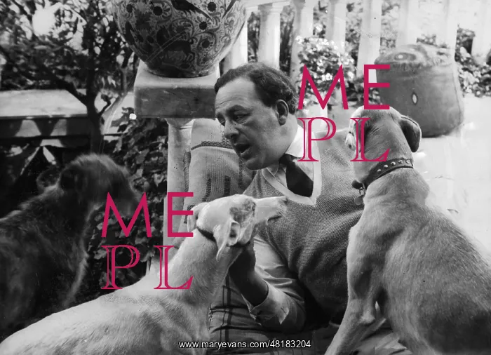 : Emil Ludwig with dogs, 1932 : Emil Ludwig with dogs, 1932