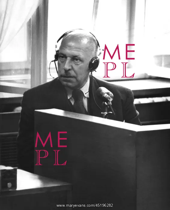 : Emil Puhl. Accused Emil Puhl in the witness stand during the Wilhelmstrasse : Emil Puhl. Accused Emil Puhl in the witness stand during the Wilhelmstrasse