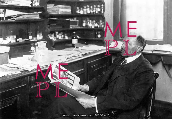 : Emil von Behring at his desk, 1916 : Emil von Behring at his desk, 1916