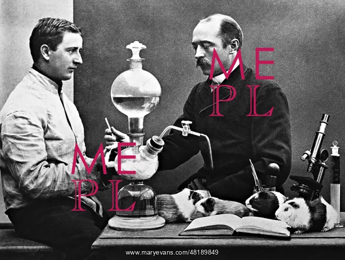: Emil von Behring in the laboratory during animal experiments : Emil von Behring in the laboratory during animal experiments