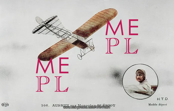 : Emile Aubrun in Bleriot monoplane : Emile Aubrun in Bleriot monoplane